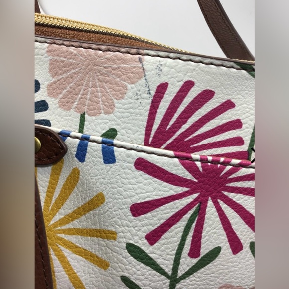 Fossil Felicity Satchel Crossbody Shoulder Bag Spring Bouquet and Wallet - Picture 8 of 9
